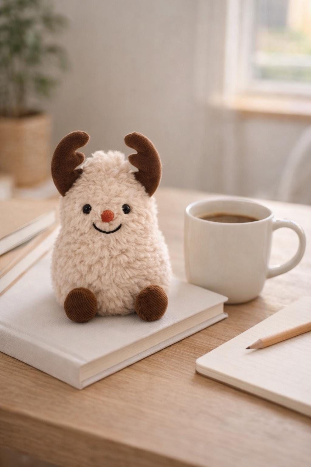 CREAM REINDEER PLUSH TOY - Image 3